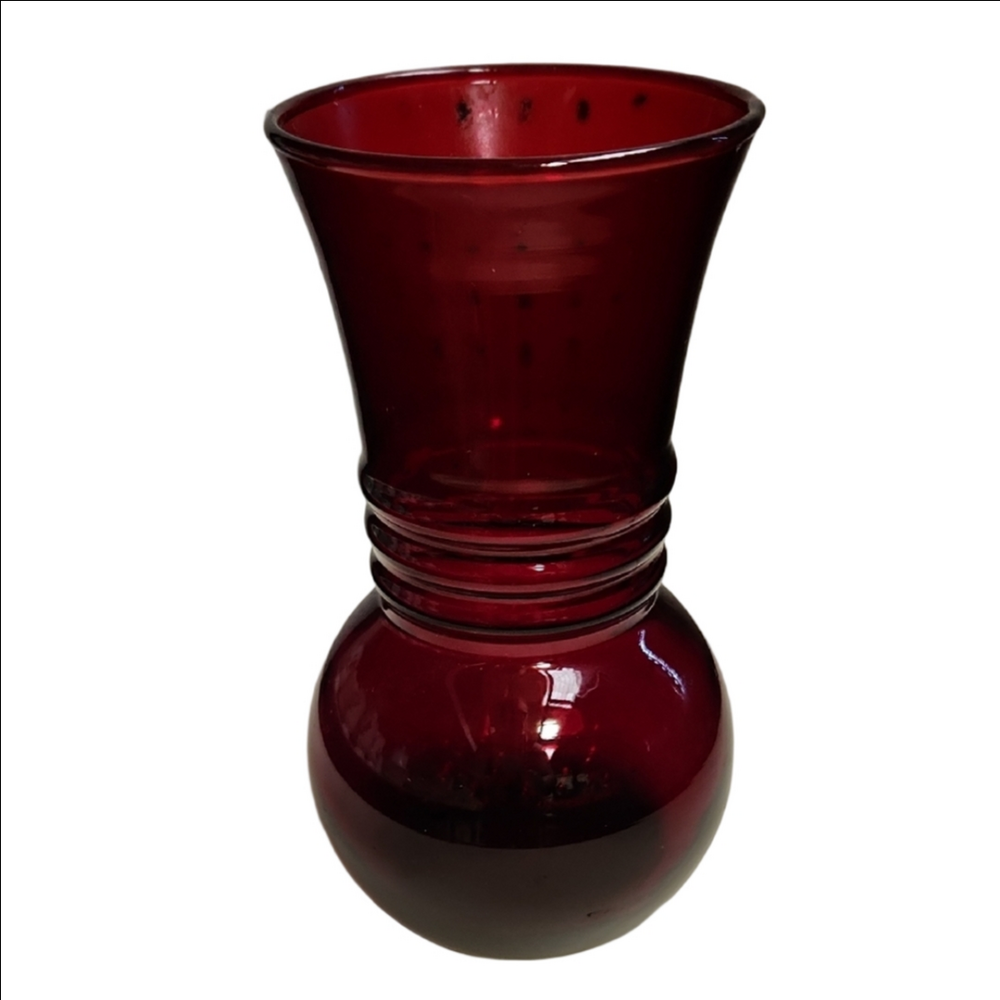 Anchore Hocking Ruby Red Glass Vase